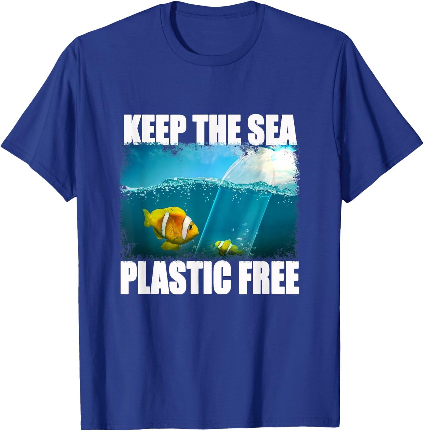 Water Pollution with Plastic Waste T-Shirt - T-Shirt | Royal
