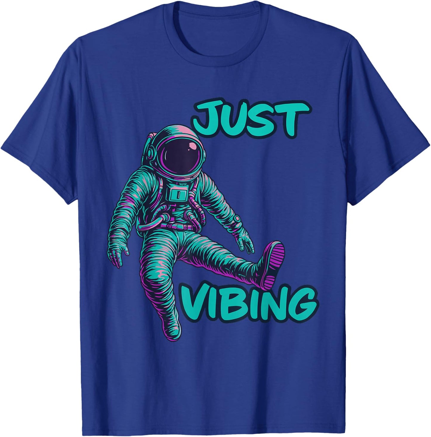Astronaut Purple and Teal Shirts, Galaxy Just Vibing T-Shirt - T-Shirt | Royal