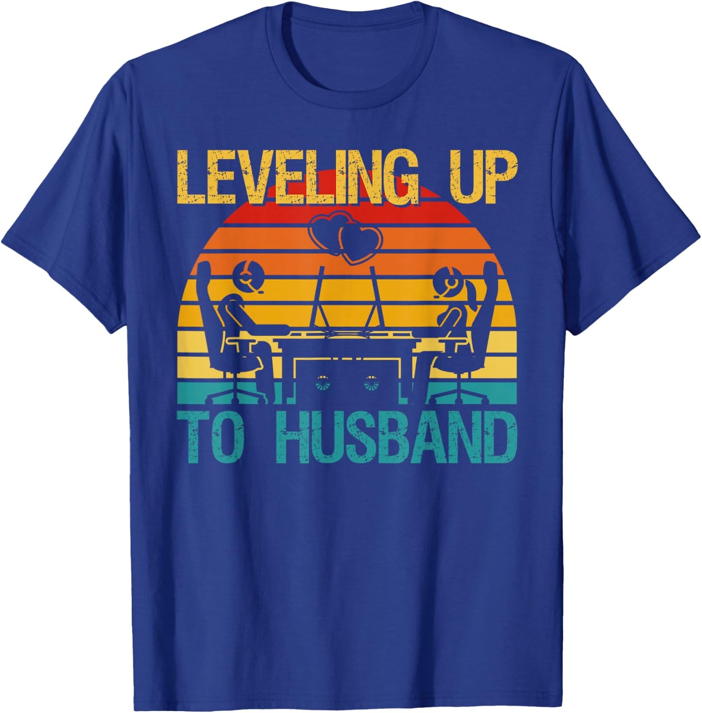 Gamer Engagement Future Mr & Mrs Leveling Up To Husband T-Shirt - T-Shirt | Royal
