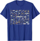 100 Types Of Freshwater Fish Species Fishing T-Shirt - T-Shirt | Royal