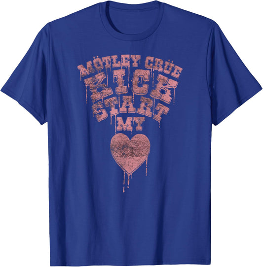 Mötley Crüe – Kickstart My Heart Drip Font Small T-Shirt - T-Shirt | Royal