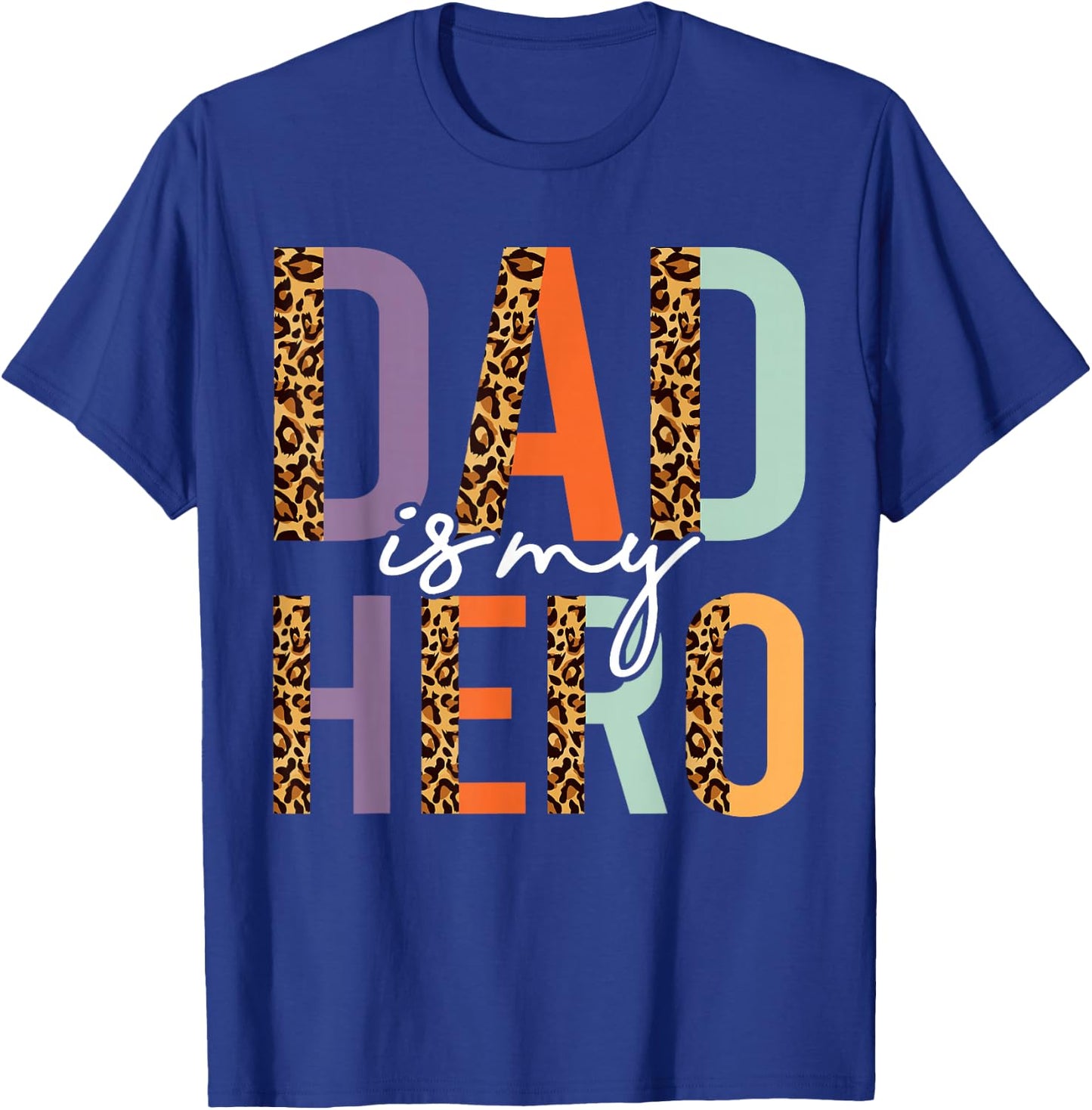 Kids Fathers Day Shirt For Son Daughter, My Dad Is My Hero T-Shirt - T-Shirt | Royal