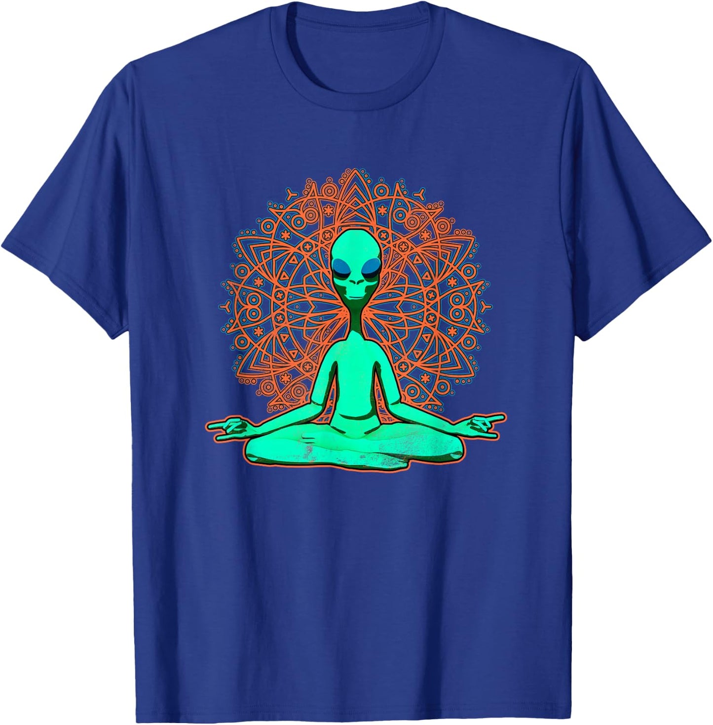 Green Alien Shirt UFO Mandala Meditation Zen T-Shirt - T-Shirt | Royal
