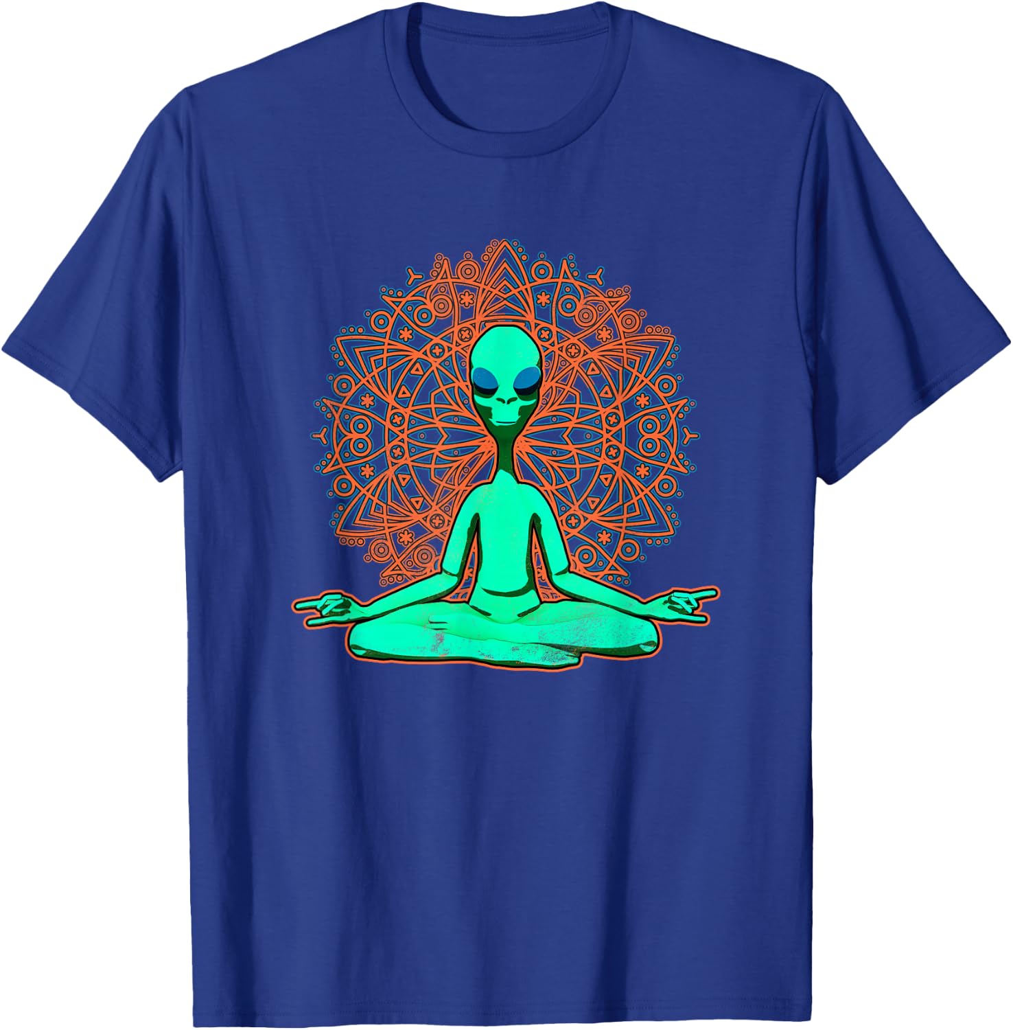 Green Alien Shirt UFO Mandala Meditation Zen T-Shirt - T-Shirt | Royal