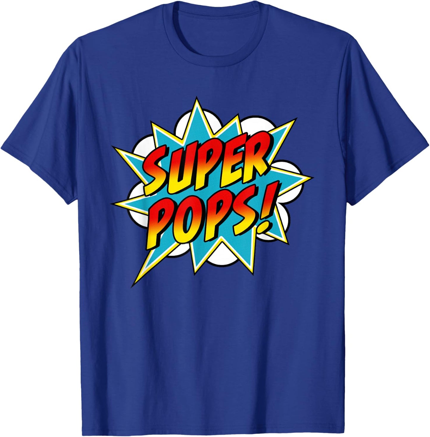 Super Pops Comic Book Superhero Father's Day T-Shirt - T-Shirt | Royal