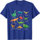 Types Of Dinosaurs Graphics Dino Identification T-Shirt - T-Shirt | Royal