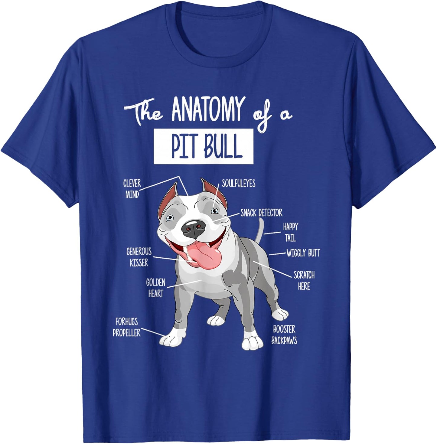 Anatomy Of A Pitbull Dog Lover T-Shirt - T-Shirt | Royal