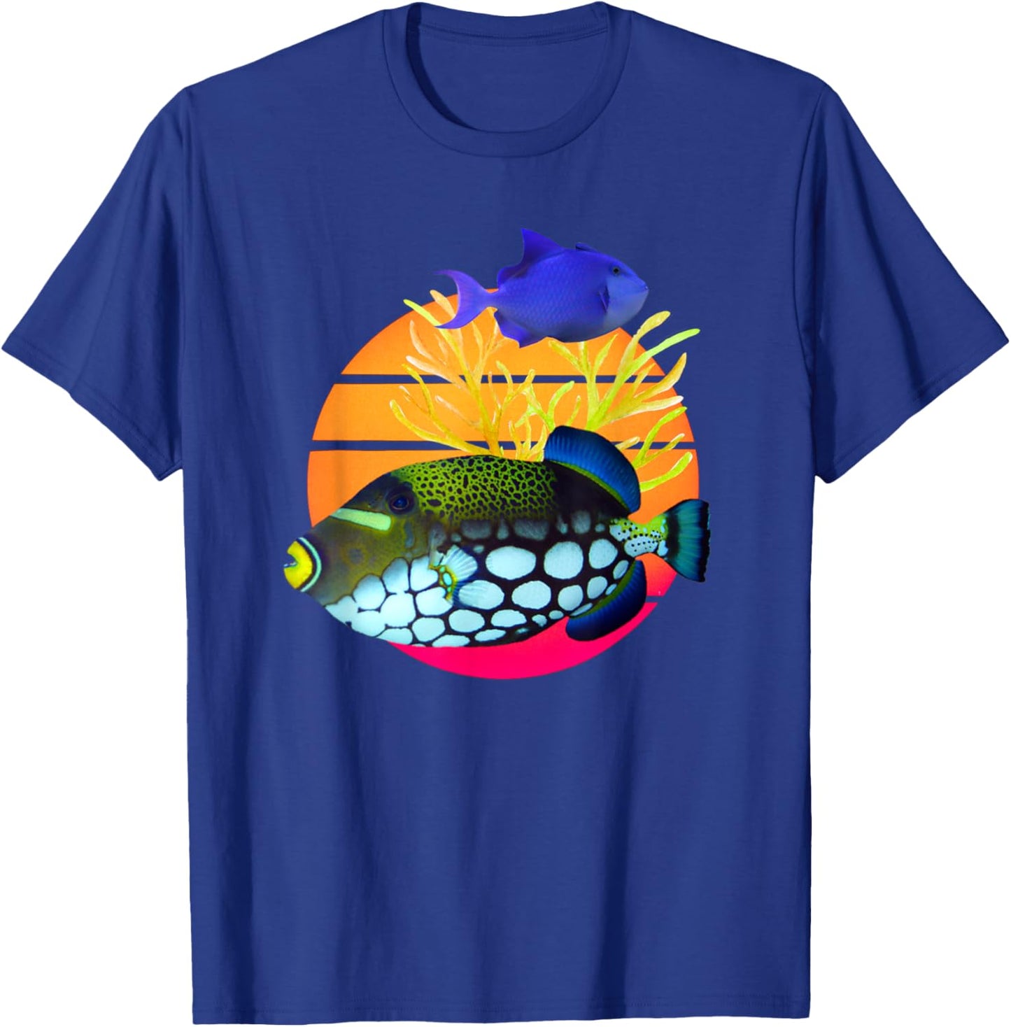 Clown Trigger Niger Trigger Fish Agressive Saltwater Fish T-Shirt - T-Shirt | Royal