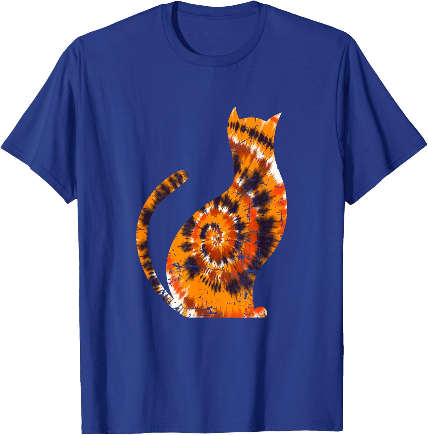 Orange Tie Dye Halloween Cat T-Shirt - T-Shirt | Royal