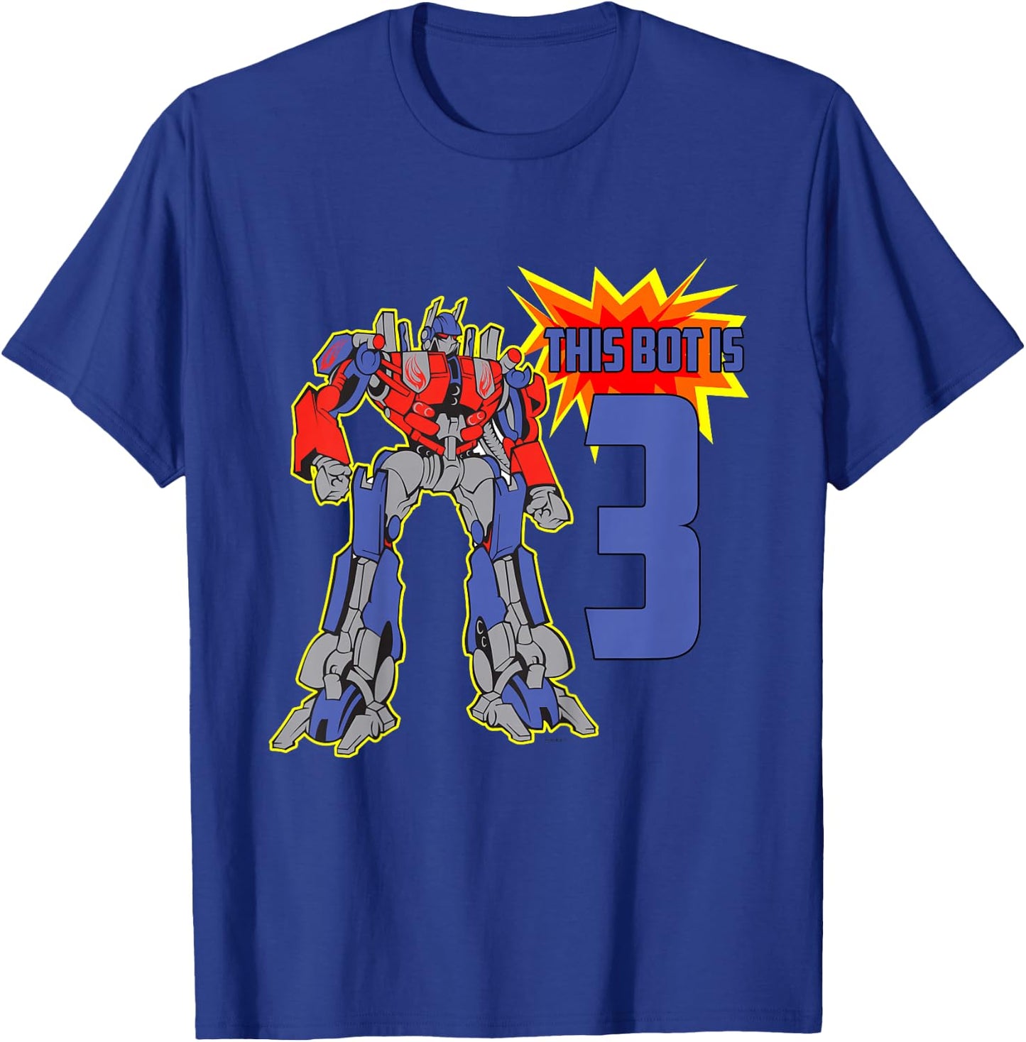 Kids 3rd Birthday Bot Robot for 3 Yr Old Boys Girls T-Shirt - T-Shirt | Royal
