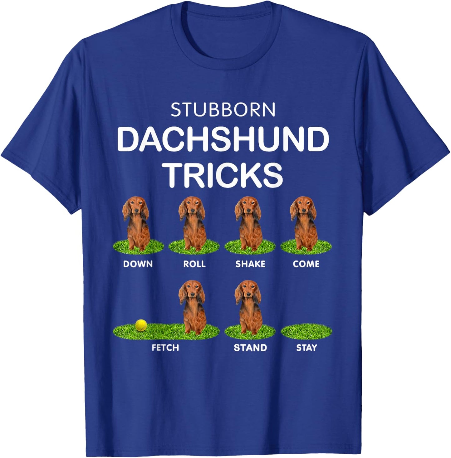 Thick Headed Dog - Funny Long Hair Dachshund for Christmas T-Shirt - T-Shirt | Royal