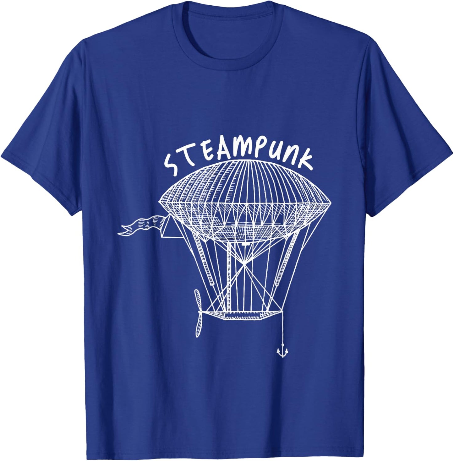 Flying Ship Steampunk Mechanical Gothic Gear Fantasy T-Shirt - T-Shirt | Royal