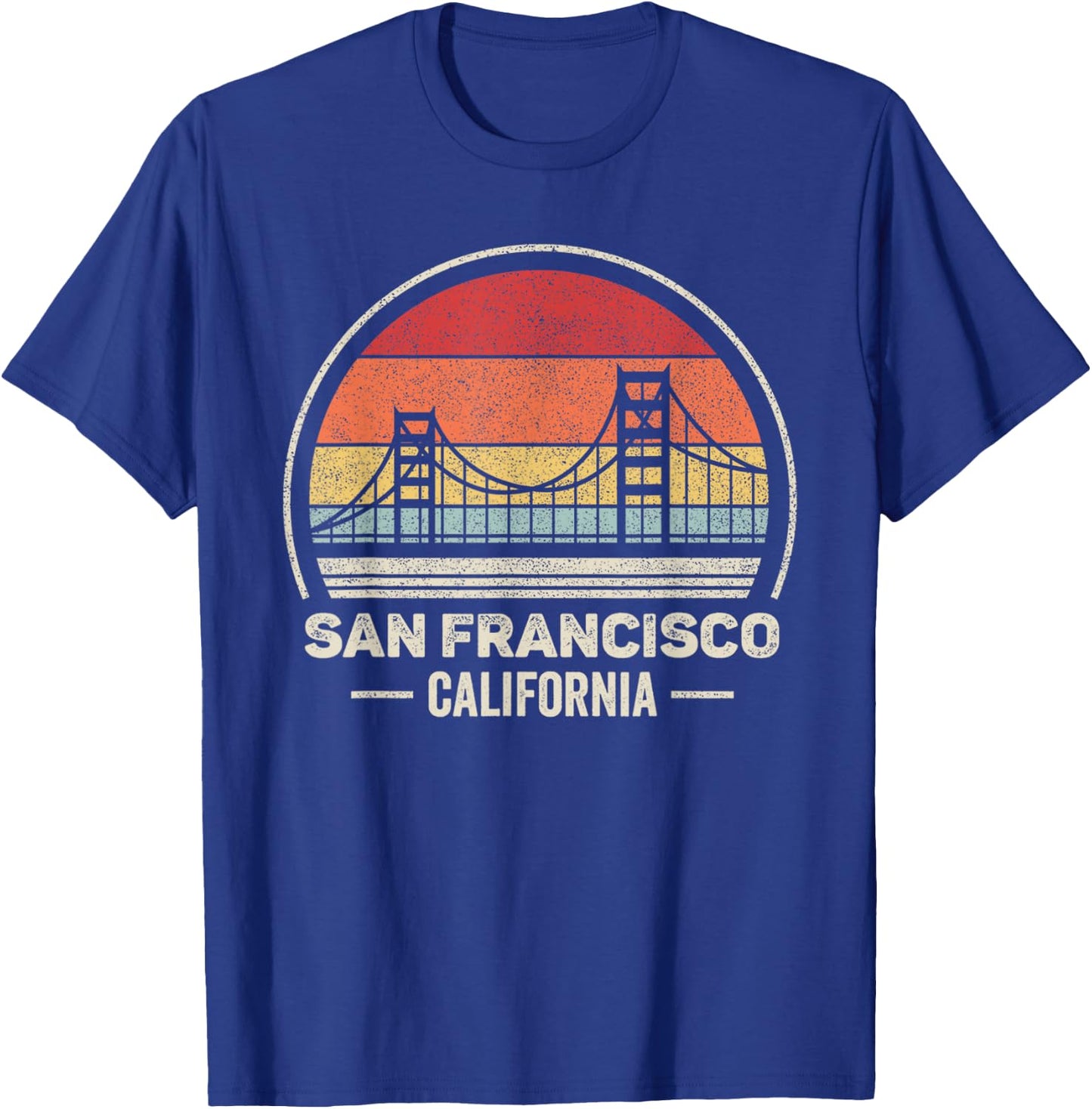 Retro San Francisco California Golden Gate Bridge Souvenir T-Shirt - T-Shirt | Royal