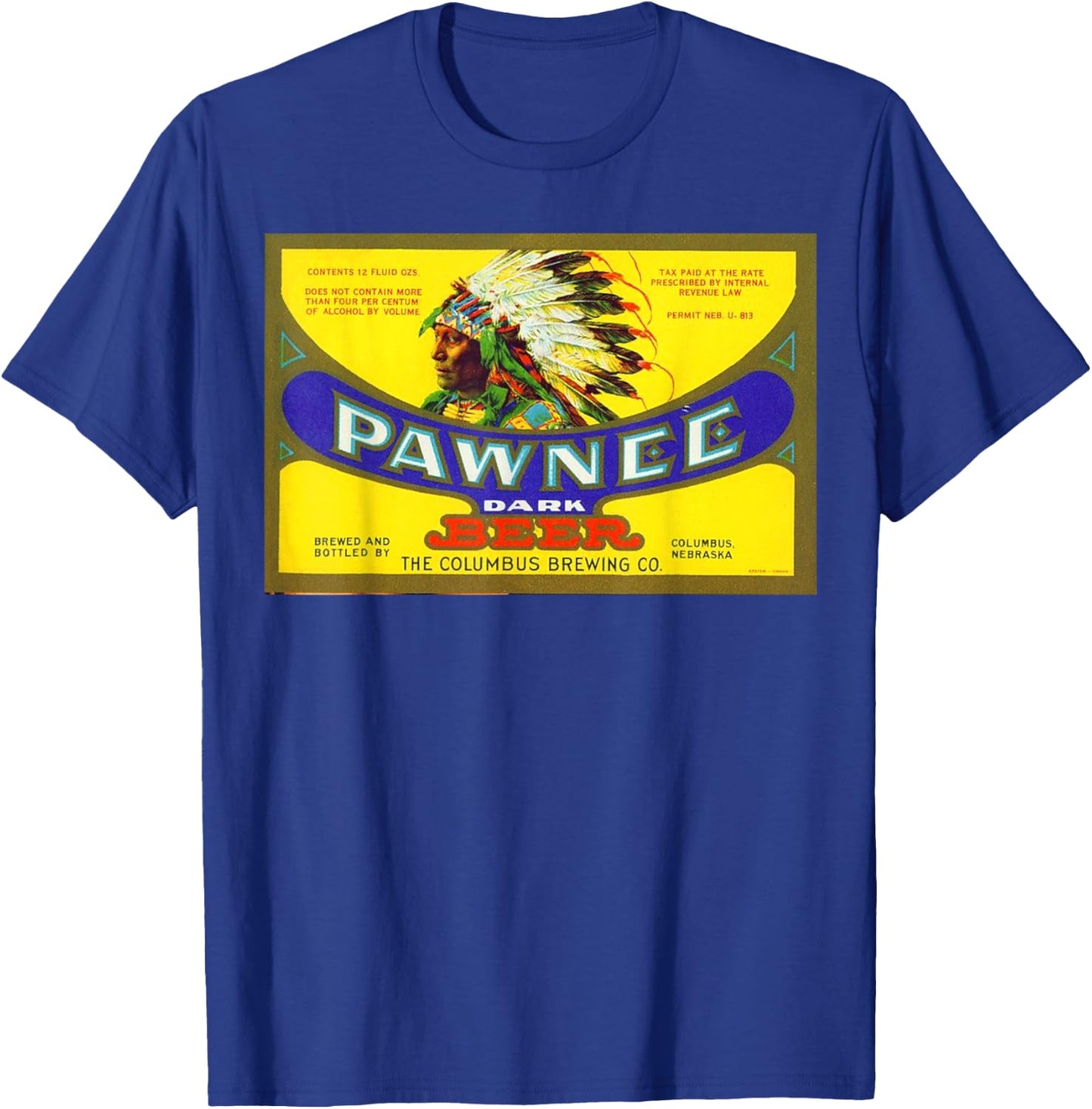 Vintage Pawnee Beer Advertising Design T-Shirt - T-Shirt | Royal