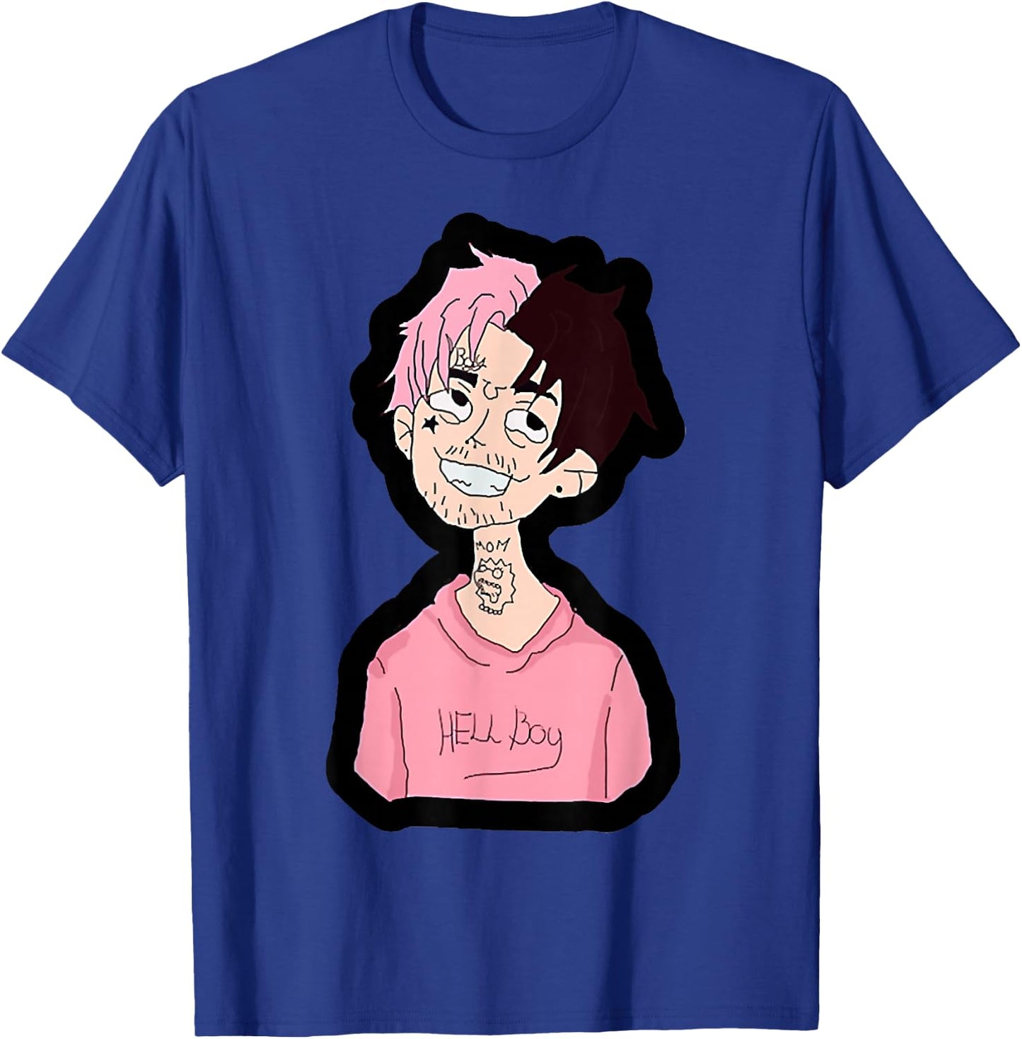Lil Peepes Kids -Youth Black Cartoon T-Shirt - T-Shirt | Royal
