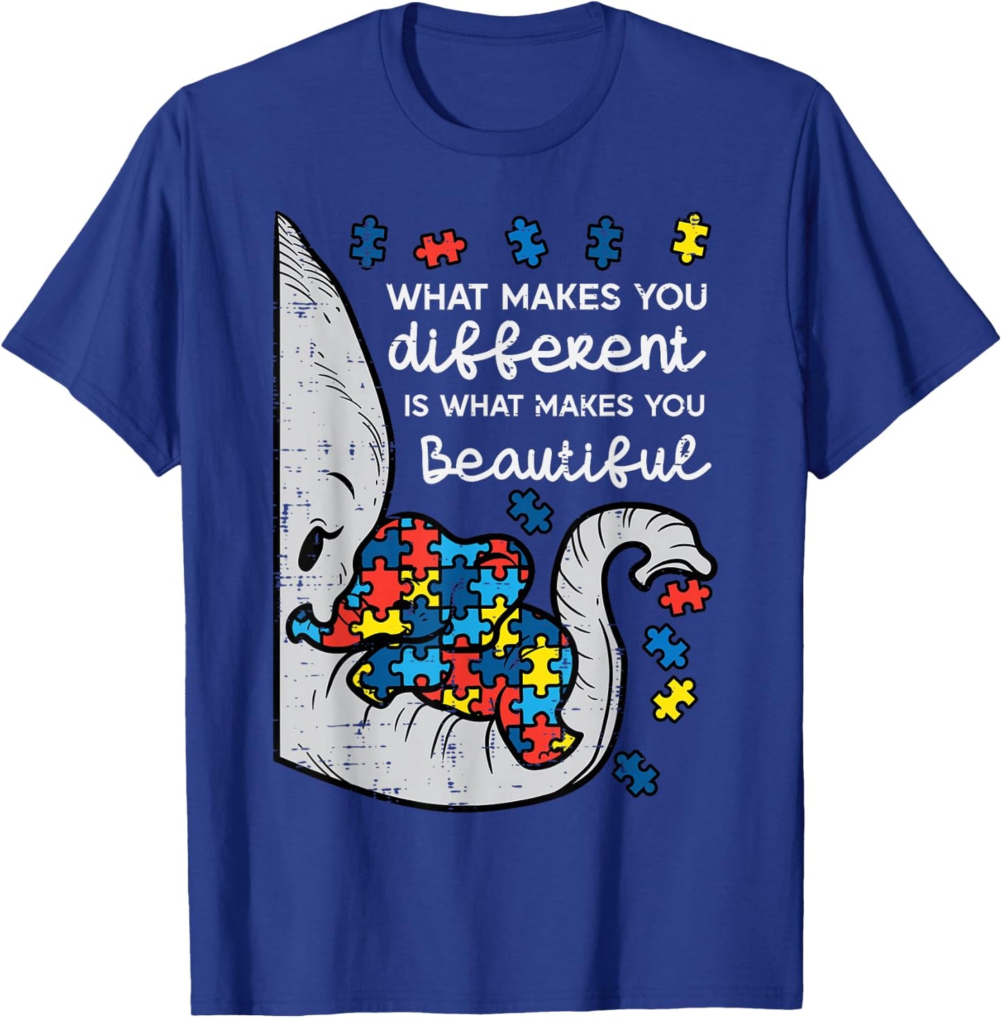 Elephant What Makes You Different Autism Awareness Women Kid T-Shirt - T-Shirt | Royal