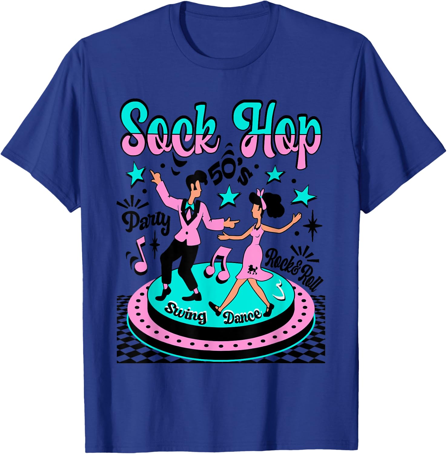 Sock Hop Grandma Party Rockabilly 50s Rock and Roll Doo Wop T-Shirt - T-Shirt | Royal