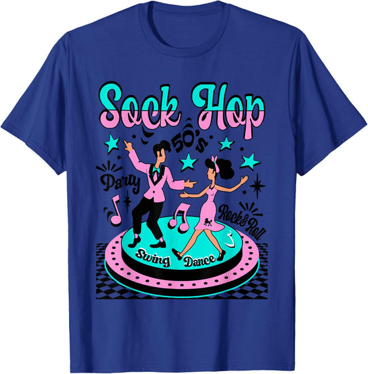 Sock Hop Grandma Party Rockabilly 50s Rock and Roll Doo Wop T-Shirt - T-Shirt | Royal