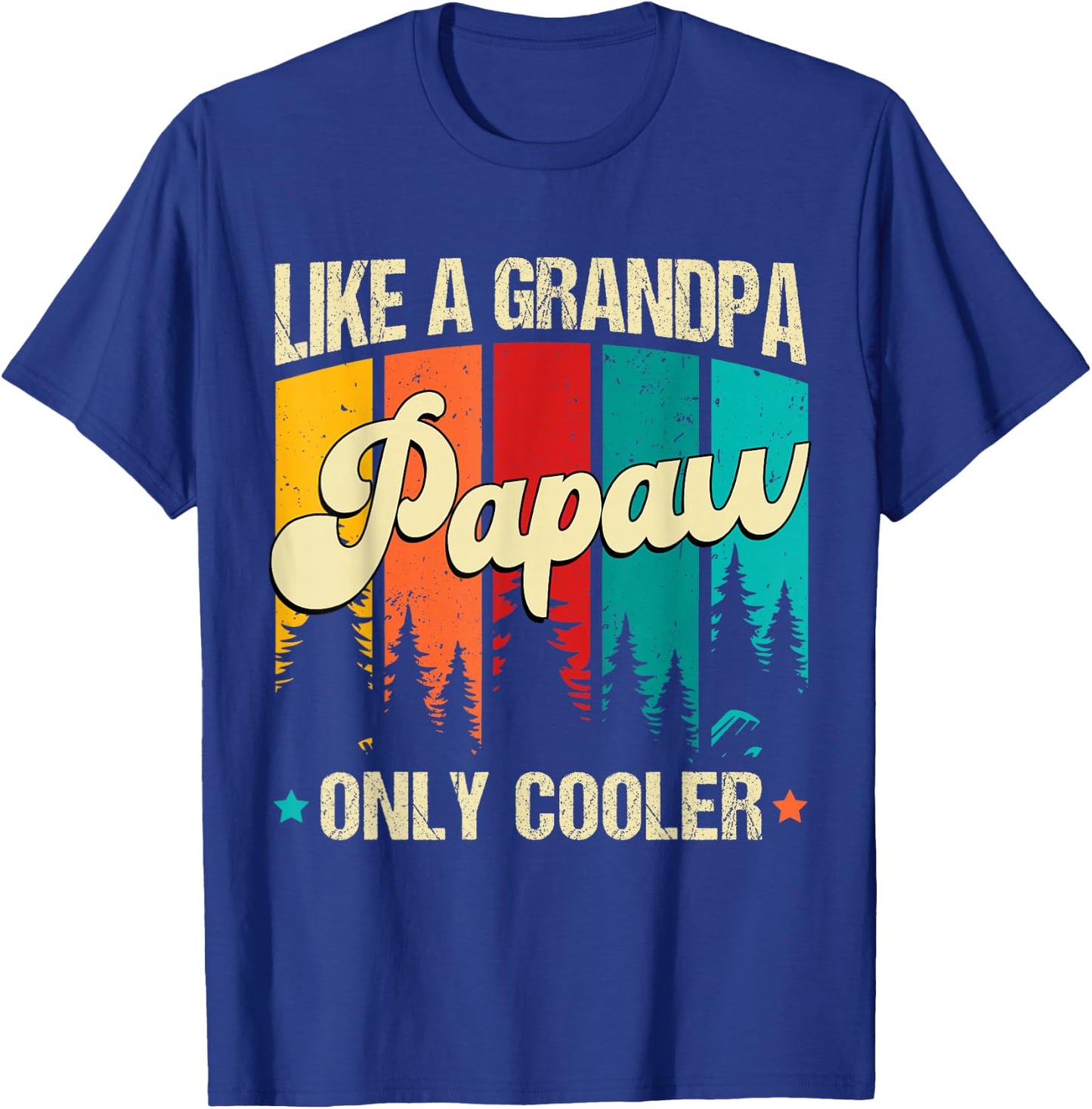 Poppy Like A Grandpa Only Cooler Vintage Men Father's Day T-Shirt - T-Shirt | Royal