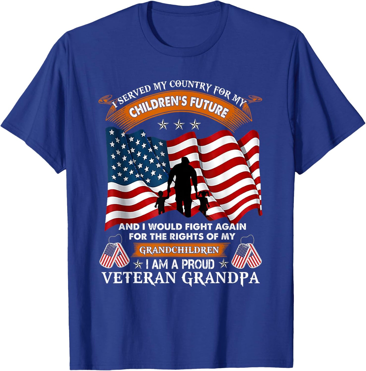 I Served My Country For My Children's Future Veteran Grandpa T-Shirt - T-Shirt | Royal