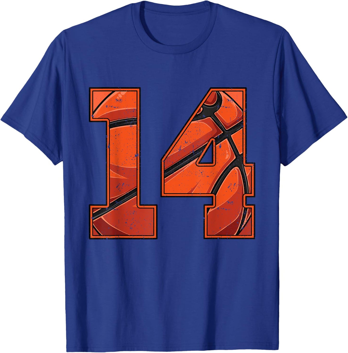 Basketball 14th Birthday Boy Girl Fourteen 14 Years Old Bday T-Shirt - T-Shirt | Royal