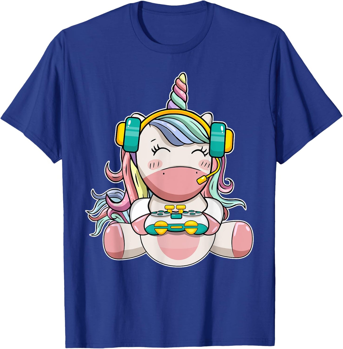 Gamer Girl Unicorn Gaming Cute Video Game Women Girls Teen T-Shirt - T-Shirt | Royal