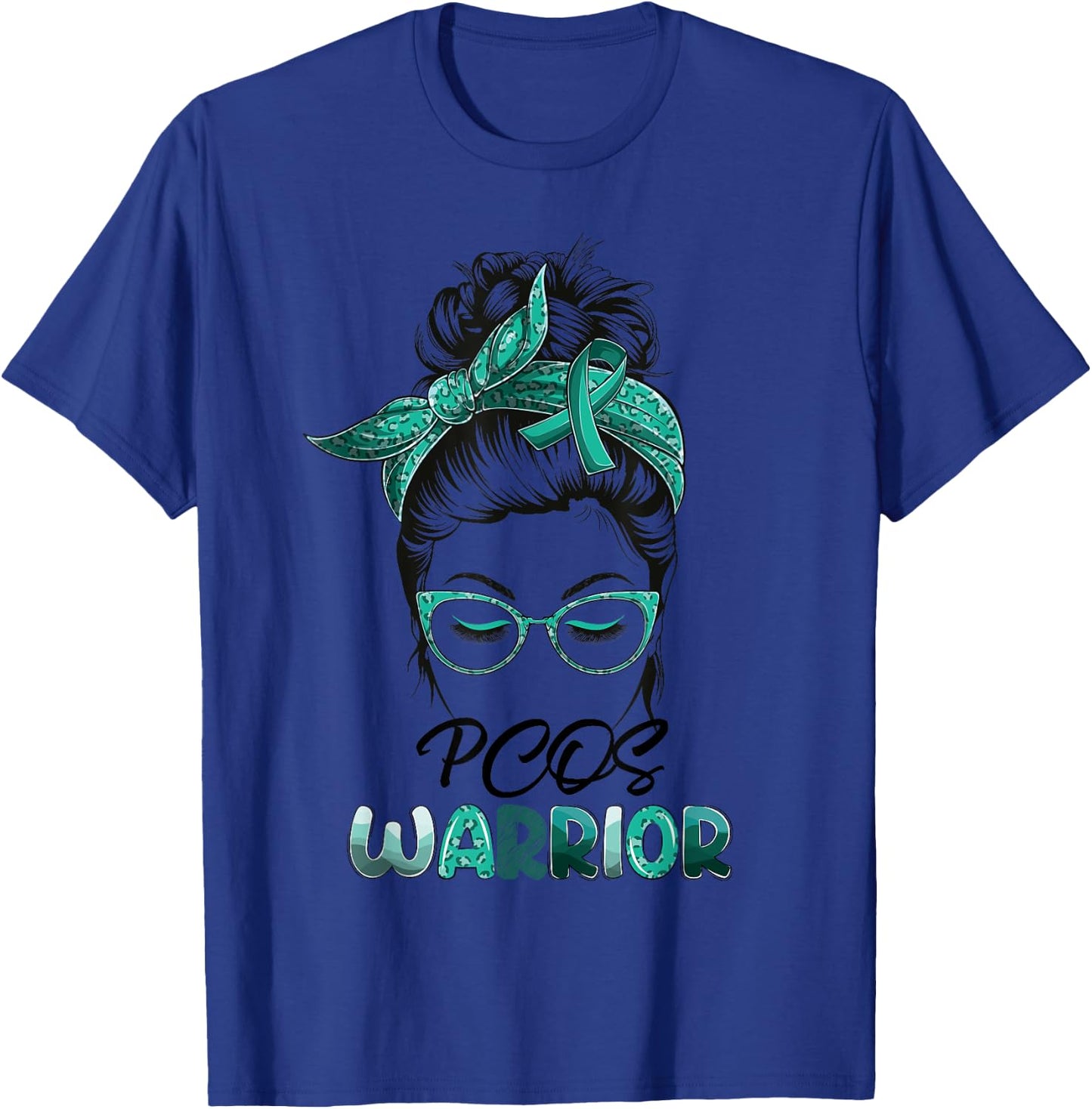 PCOS Warrior Messy Bun Survivor Believe Women Girls T-Shirt - T-Shirt | Royal