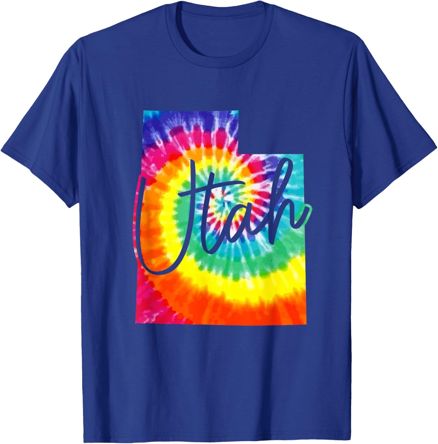 Utah Tie Dye State Map Pride Hippie Vintage Retro T-Shirt - T-Shirt | Royal