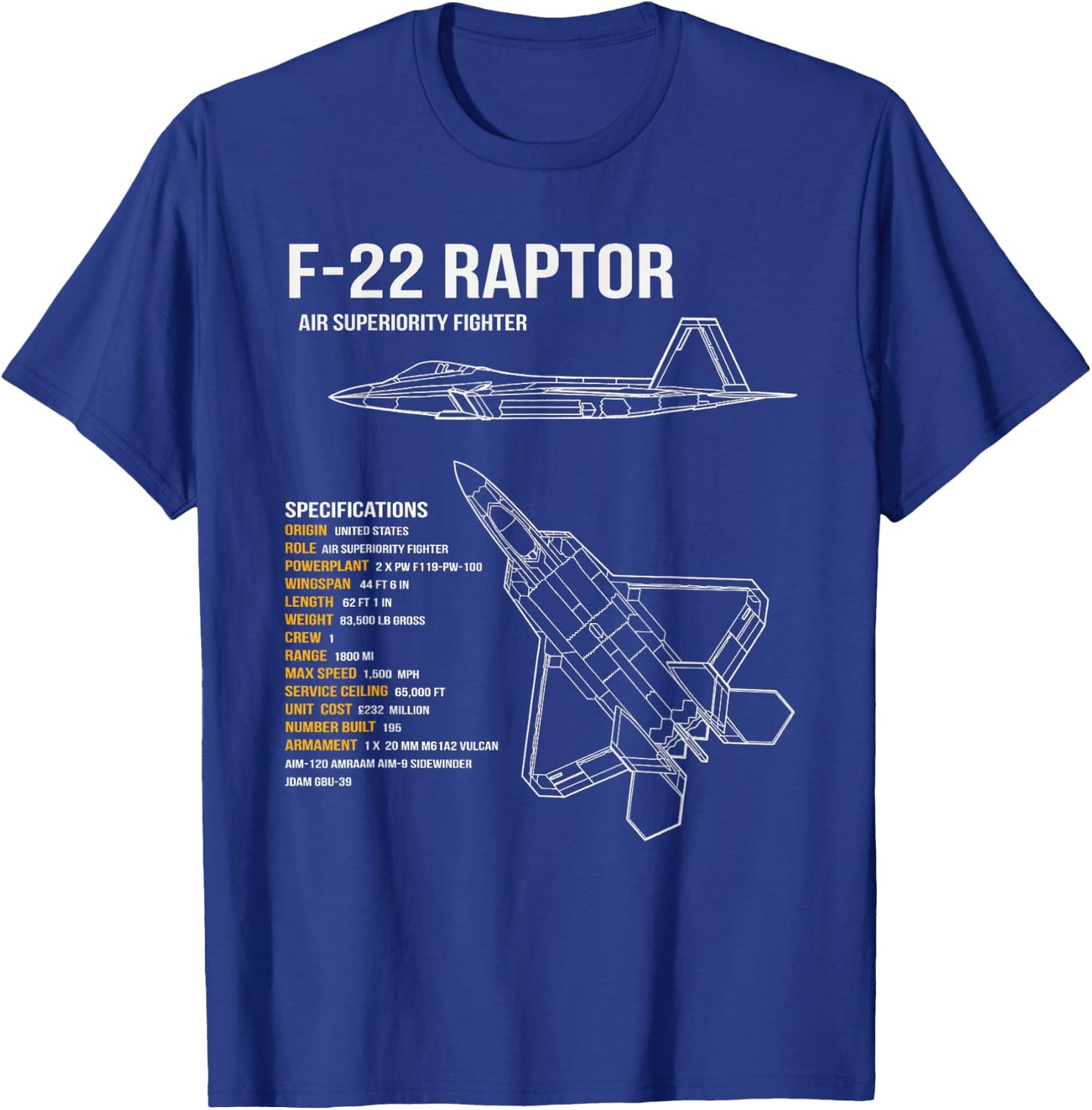 F-22 Raptor T-Shirt - T-Shirt | Royal
