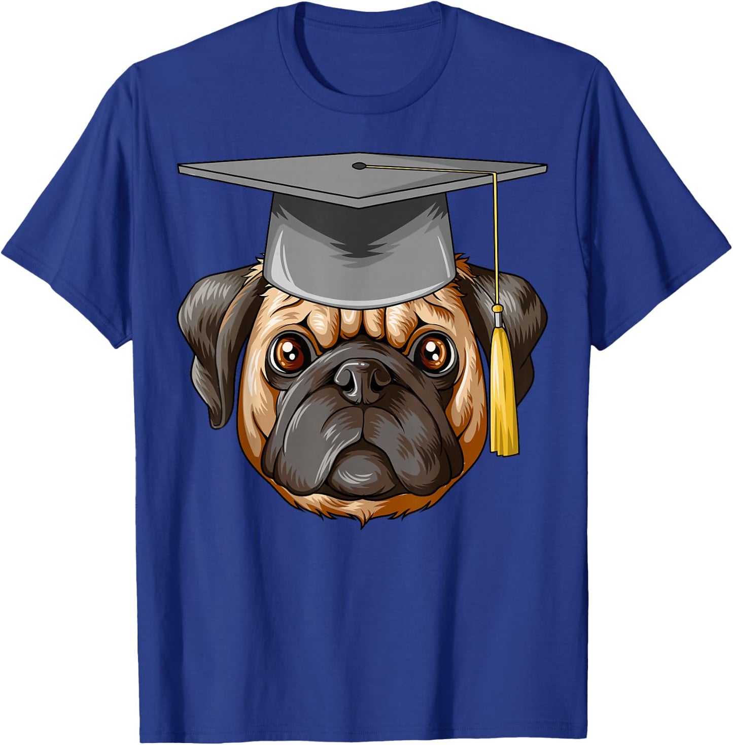Pug Diploma Hat Pug T-Shirt - T-Shirt | Royal