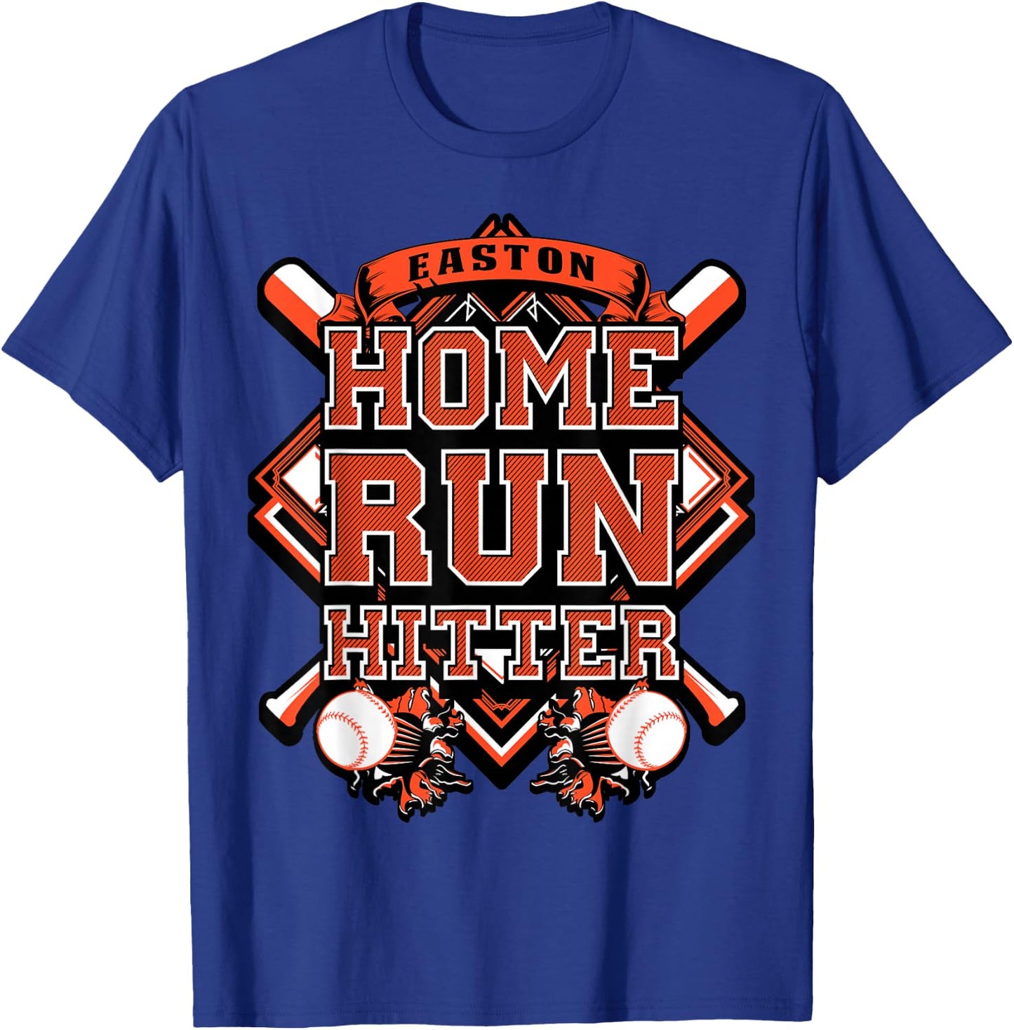 Baseball Shirt Custom Name Easton Youth Birthday Boy Gift T-Shirt - T-Shirt | Royal