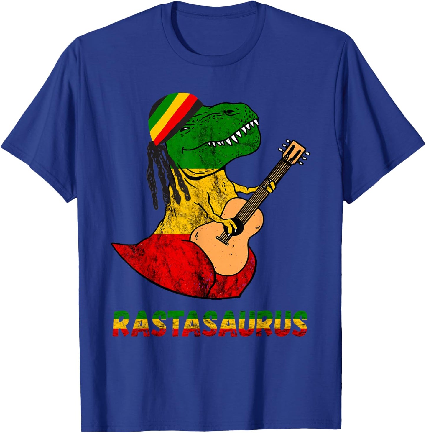 Rasta Dinosaur Reggae Music Jamaica Dino Rastafari T-Rex T-Shirt - T-Shirt | Royal