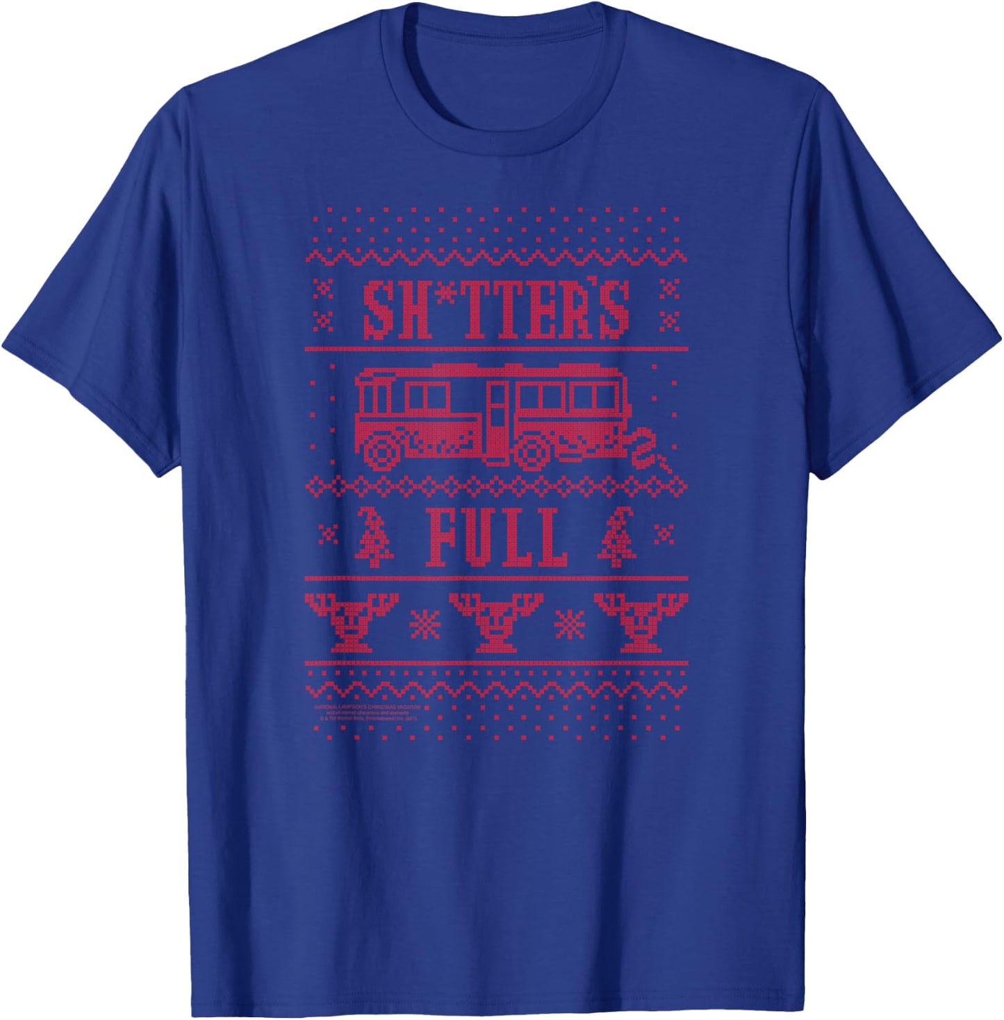Christmas Vacation Full RV Sweater Print Holiday Movie T-Shirt - T-Shirt | Royal