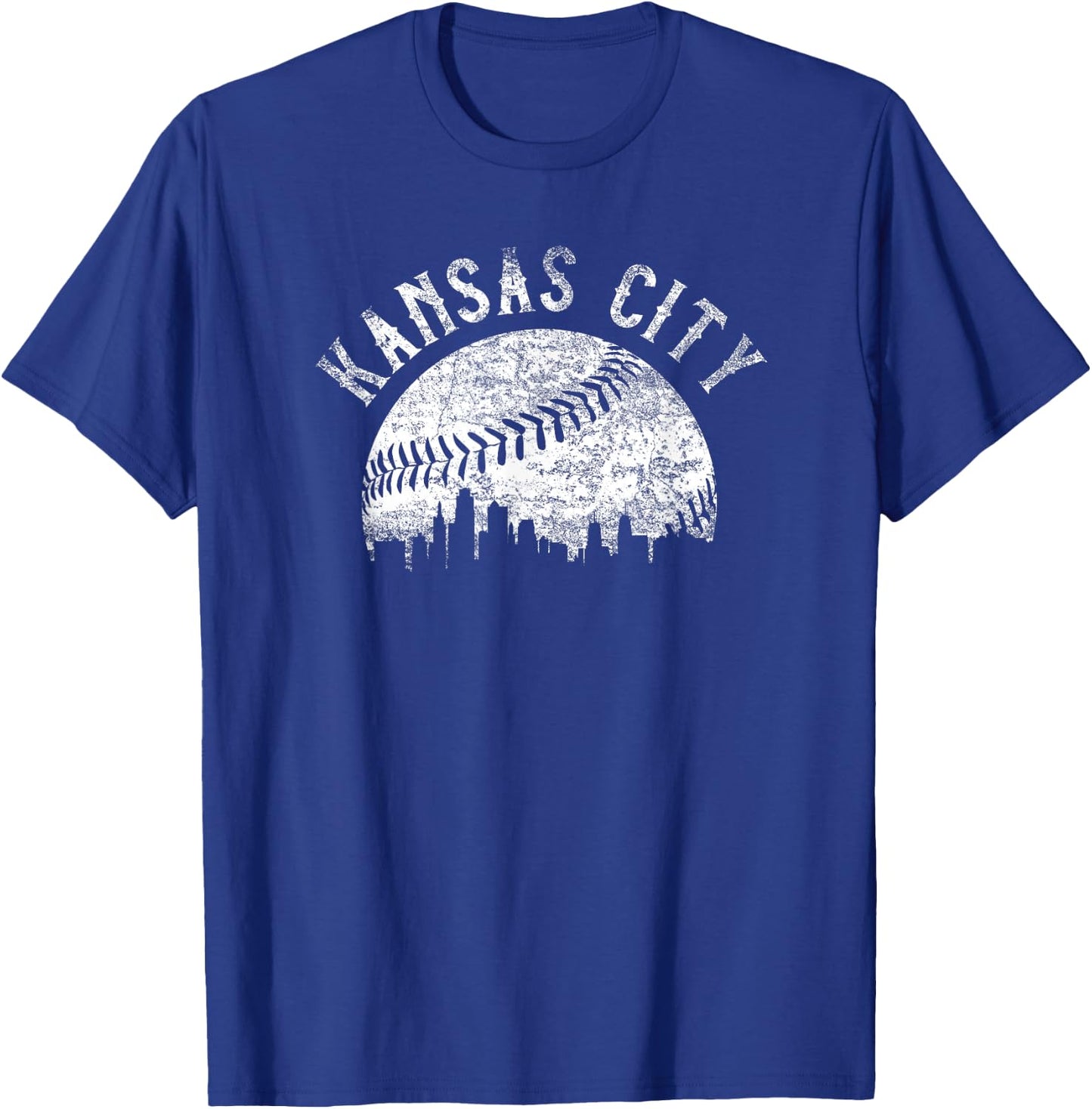 Vintage Kansas City Missouri Skyline Apparel T-Shirt - T-Shirt | Royal