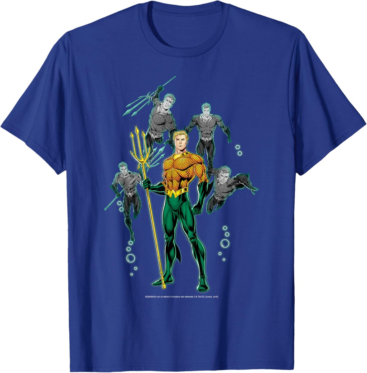 DC Comics Aquaman Poses Vintage Poster T-Shirt - T-Shirt | Royal