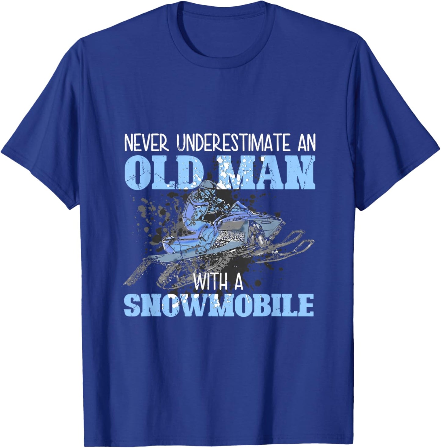 Snowmobile Gear Old Man Beard Snowmobile Helmet Snowmobiles T-Shirt - T-Shirt | Royal