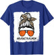 Bleached Basketball Mom Life Leopard Messy Bun Game Day T-Shirt - T-Shirt | Royal