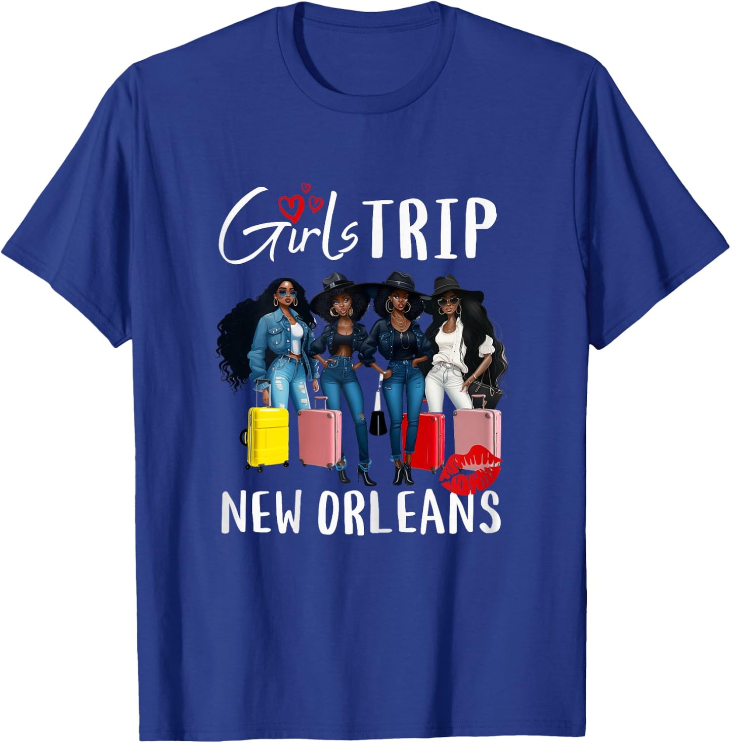 New Orleans Melanin Black Women Girls Trip Birthday Vacay T-Shirt - T-Shirt | Royal