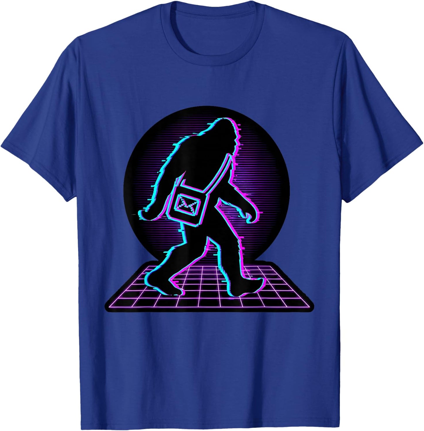Bigfoot Postal Worker Retro Mail Carrier T-Shirt - T-Shirt | Royal