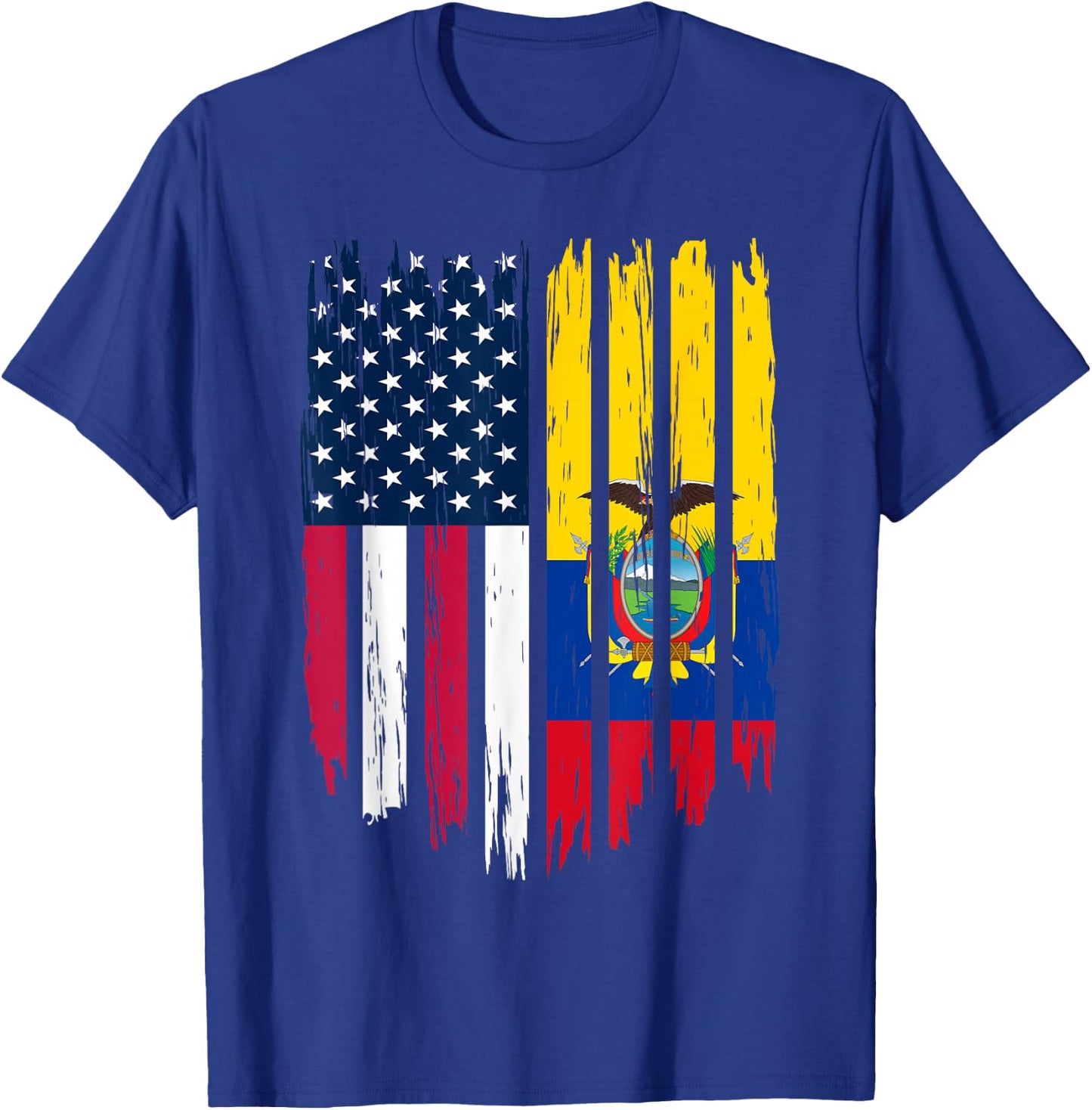 Foreigner Immigrant - USA United States Ecuador Flag T-Shirt - T-Shirt | Royal