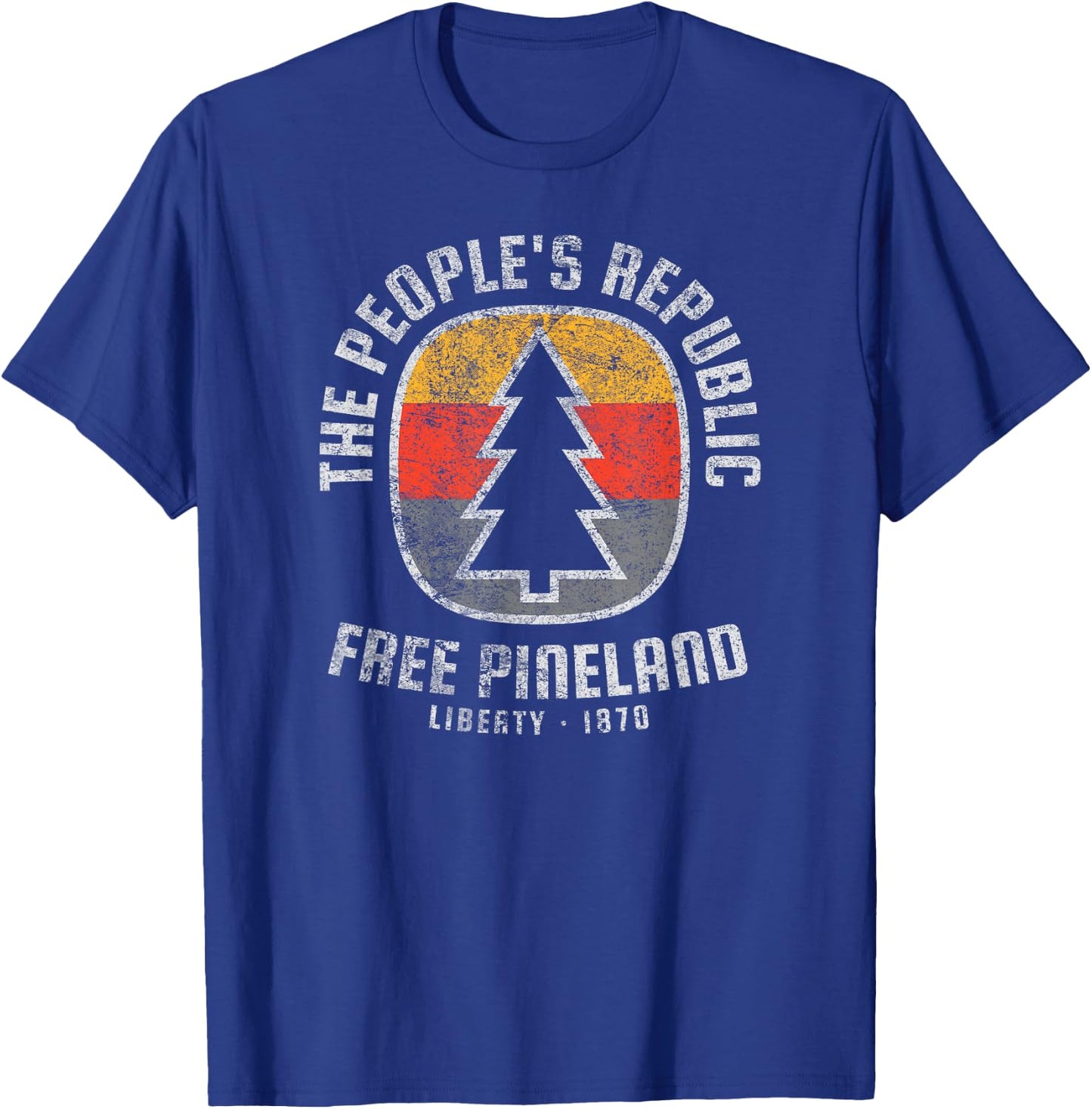 American Marauder: Free Pineland Camping Badge T-Shirt - T-Shirt | Royal