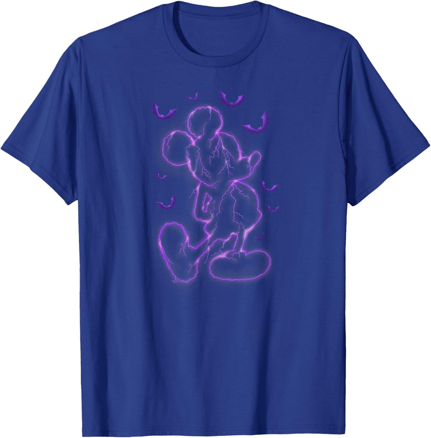 Disney - Mickey Purple Lighting Outline Halloween T-Shirt - T-Shirt | Royal