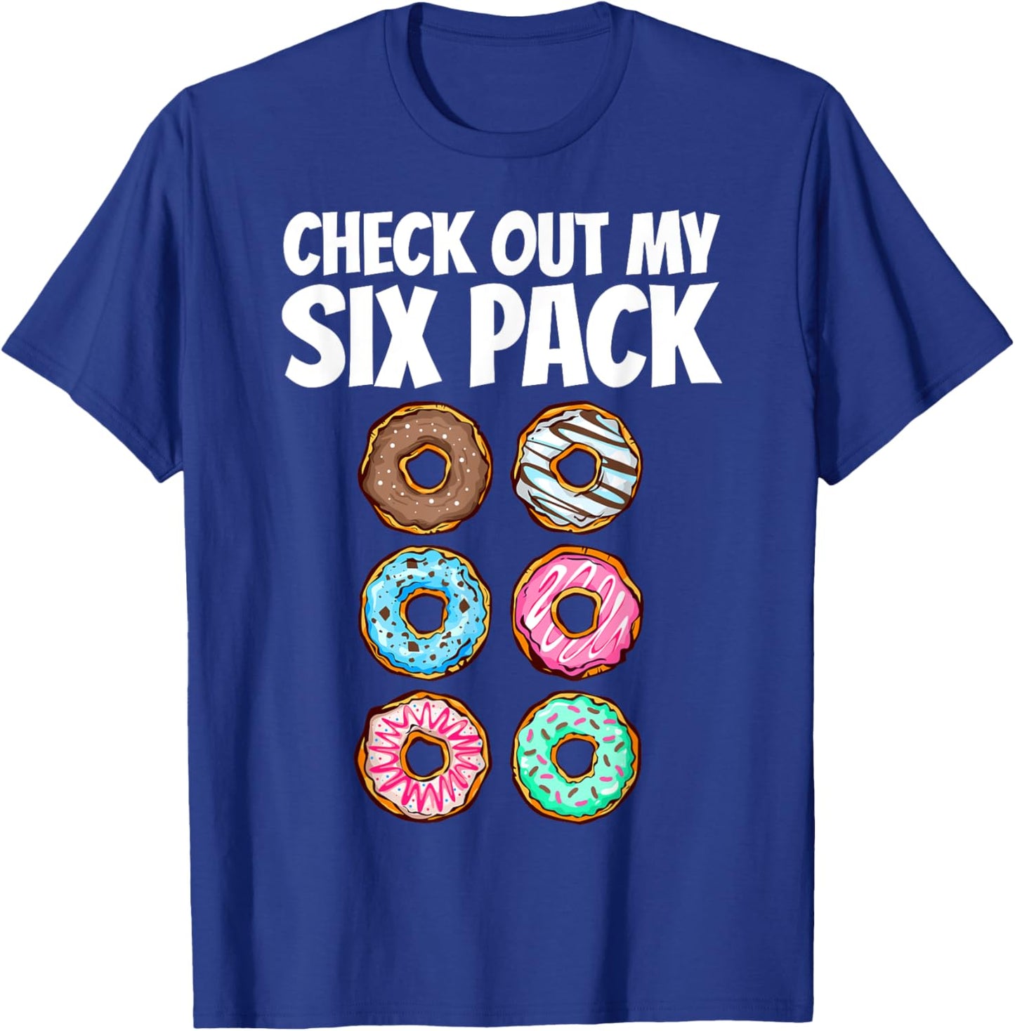 Funny Donut Gym Cool Six Pack Donut Gift Kids Men Women T-Shirt - T-Shirt | Royal