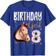 horse Animal Lovers 8th Birthday Girl B-day 8 year old T-Shirt - T-Shirt | Royal