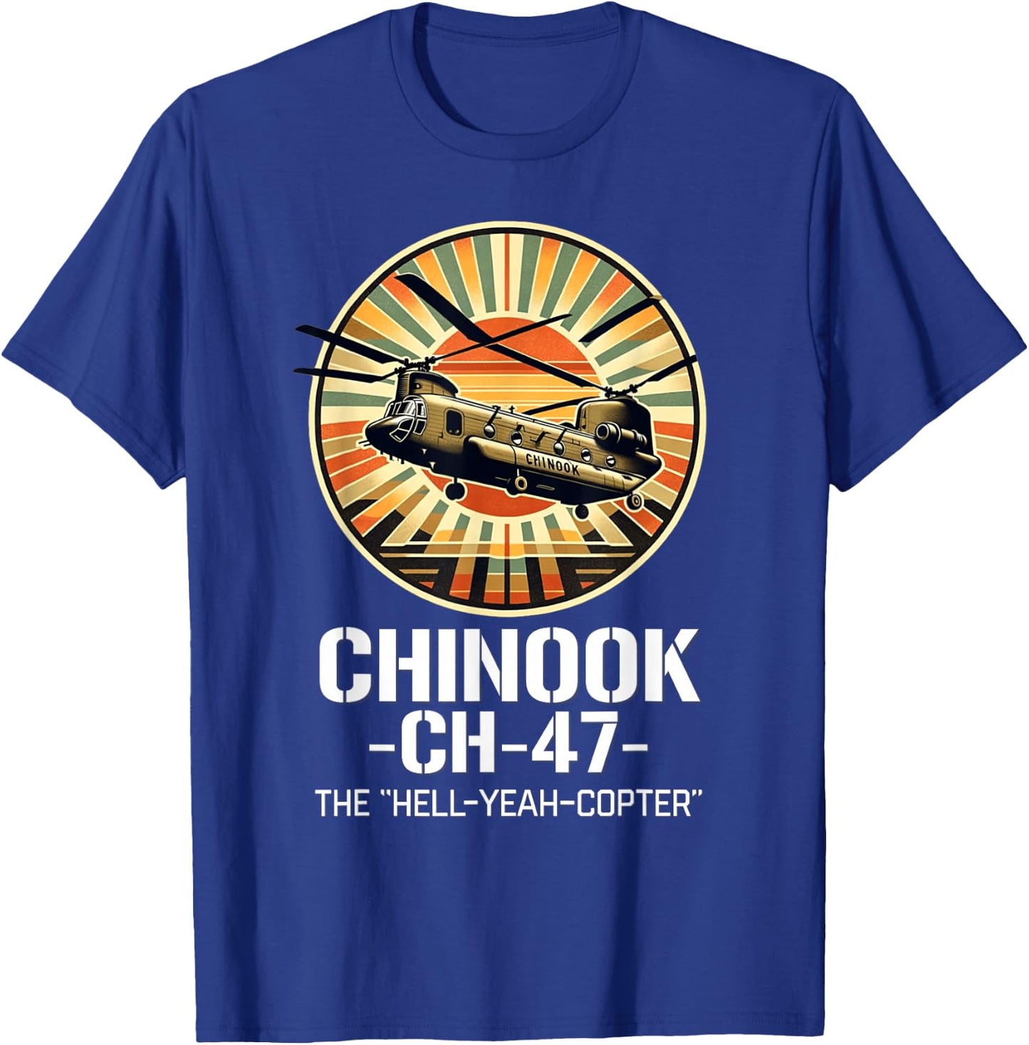 Vintage CH-47 Chinook Military Helicopter T-Shirt - T-Shirt | Royal