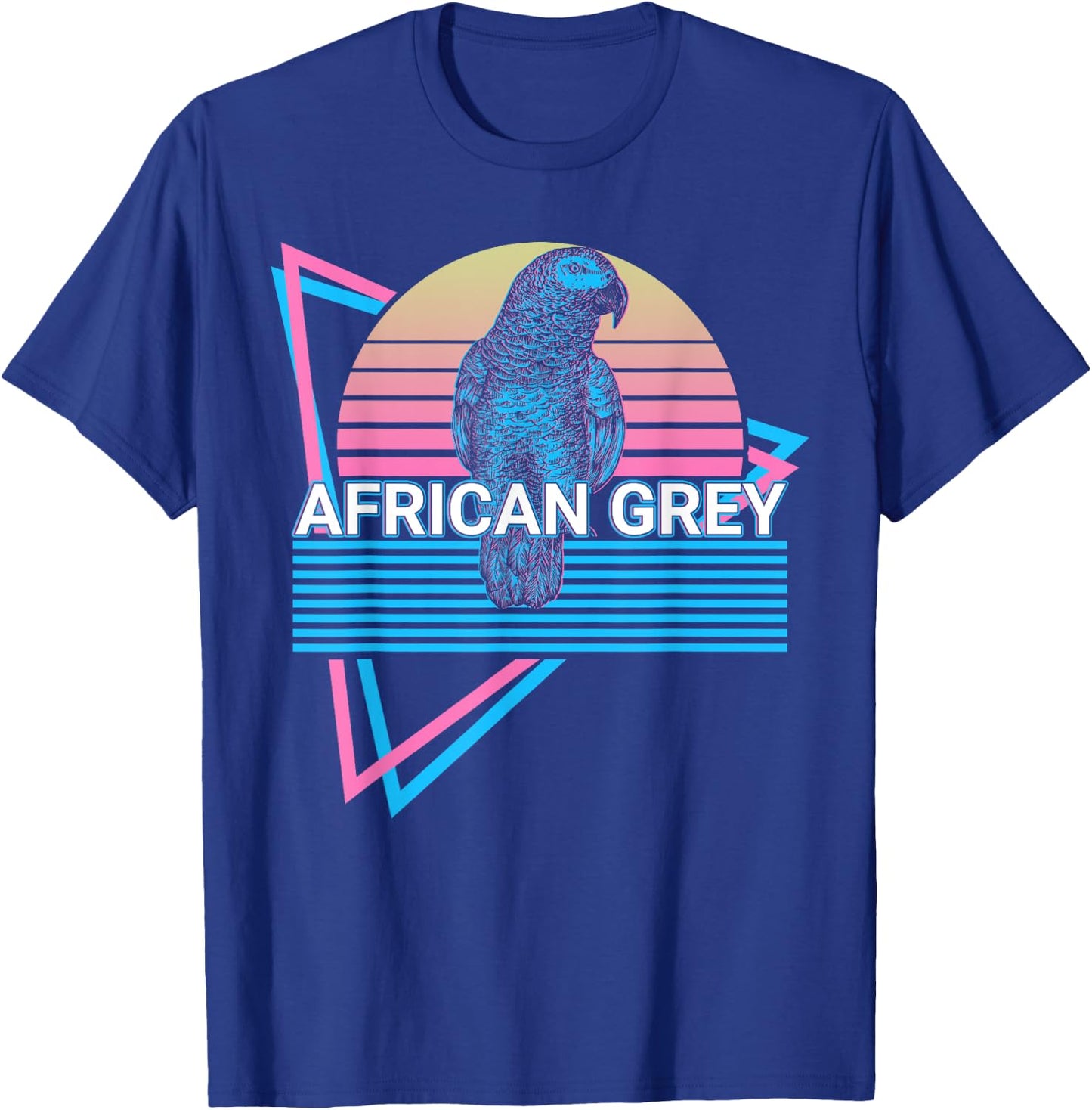 African Grey Parrot Retro T-Shirt - T-Shirt | Royal