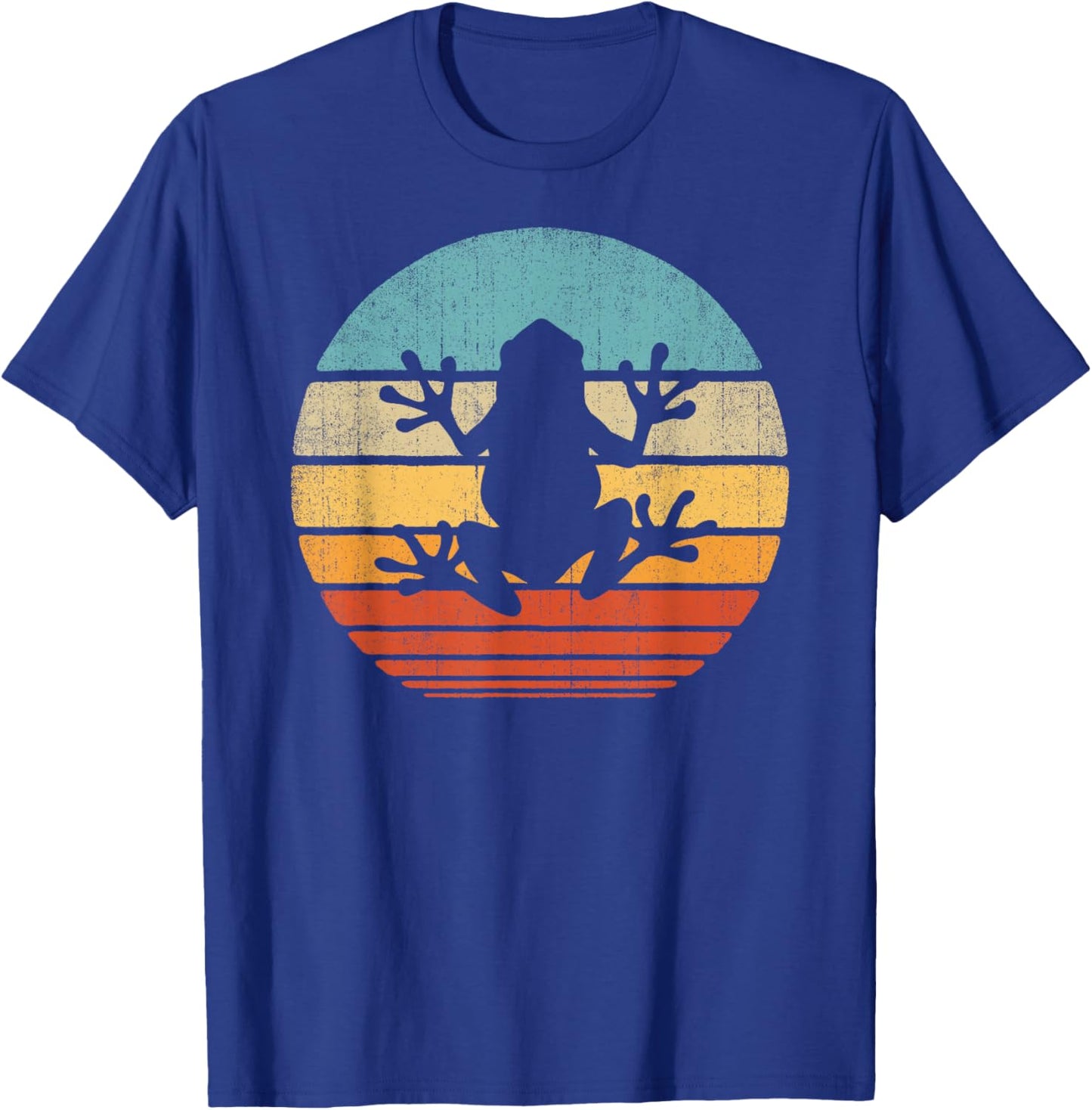 Frog Retro Vintage 60s 70s Sunset Amphibian Animal Men Women T-Shirt - T-Shirt | Royal