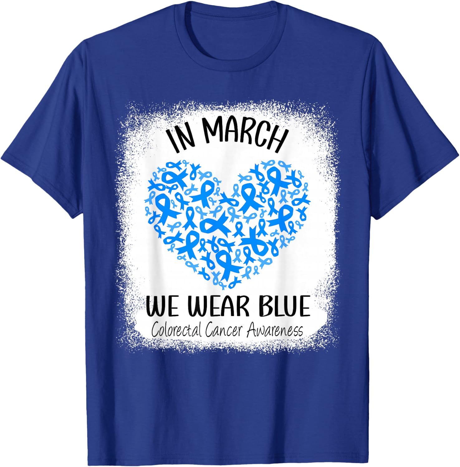 Heart March We Wear Blue Colorectal Cancer Awareness Colon T-Shirt - T-Shirt | Royal