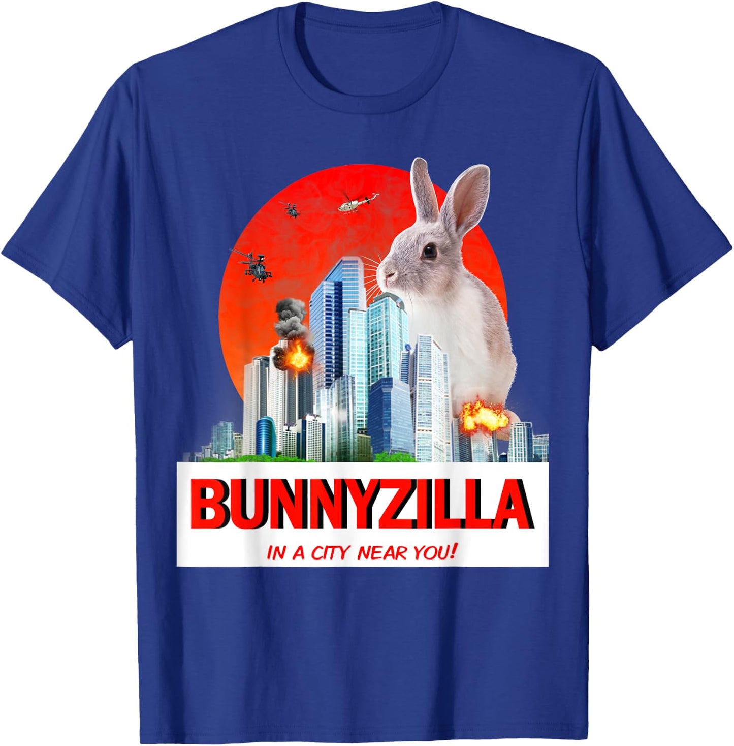 Bunny Rabbit Lovers Fun Bunny Bunnyzilla Gift T-Shirt - T-Shirt | Royal