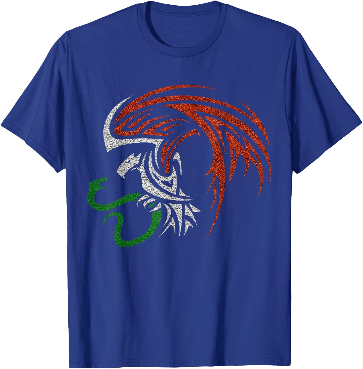 Mexican Eagle Aztec Style - Mexican Coat of Arms Tribal T-Shirt - T-Shirt | Royal